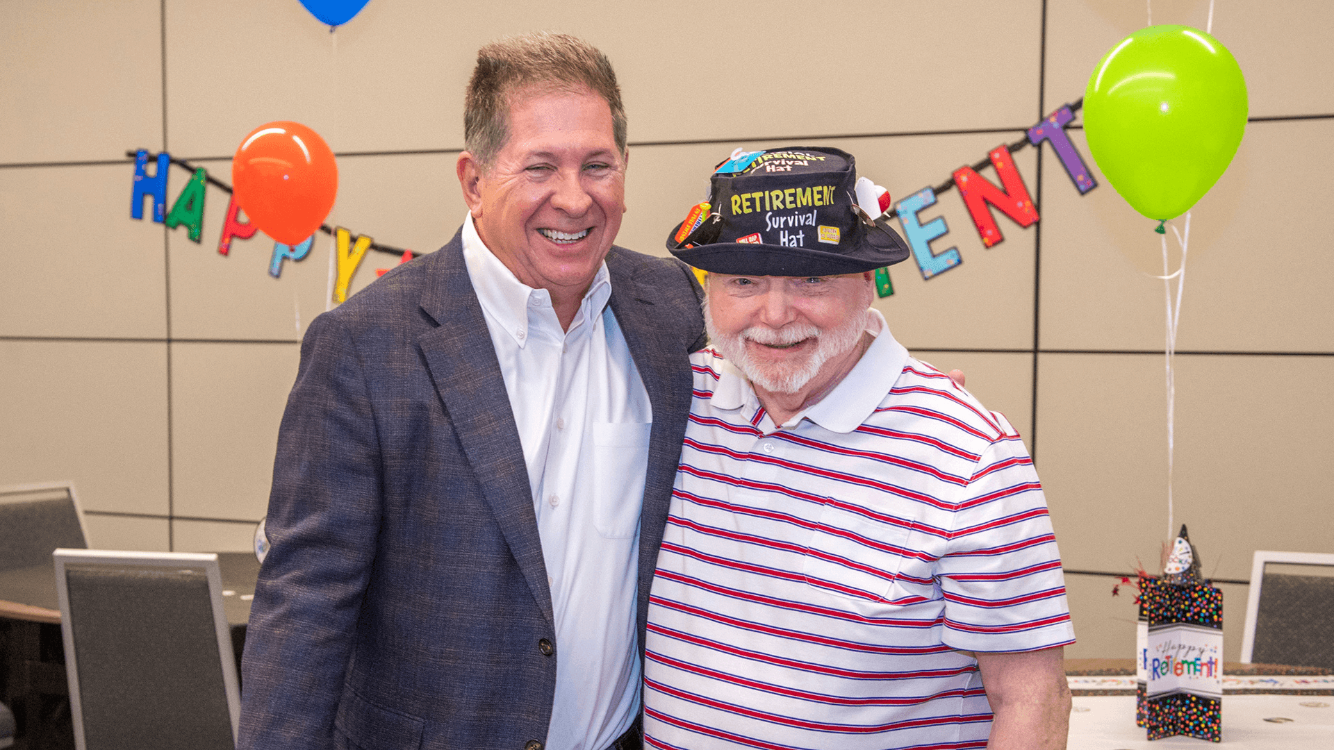 Ken Gill and Terry at Retirement Party